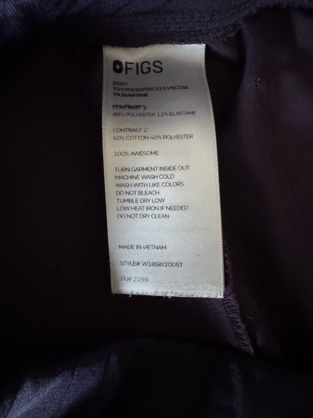 Figs Women's Purple Shadow Joggers with Drawstring - Picture 4 of 6